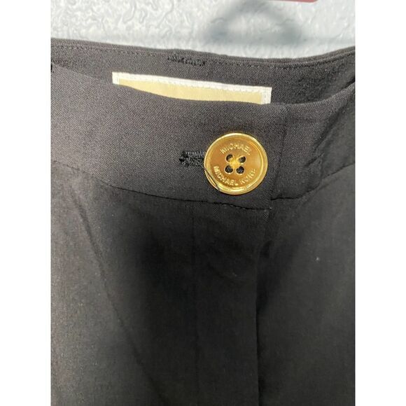 Michael Kors Black Button Detail Wide Leg Cropped Dress Pants Size 12 NWT - Picture 3 of 9